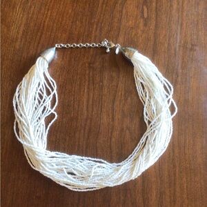 Elegant White Beaded Necklace